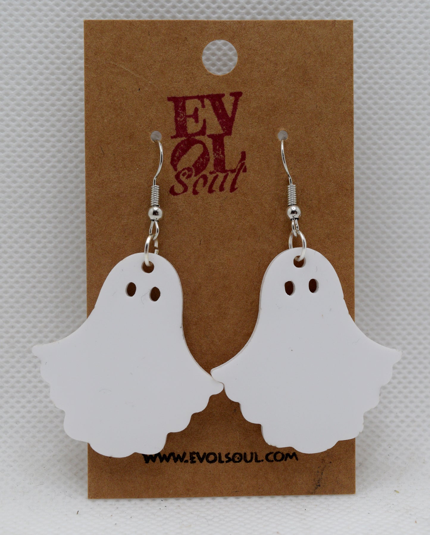 White Acrylic Ghost Dangle Earrings