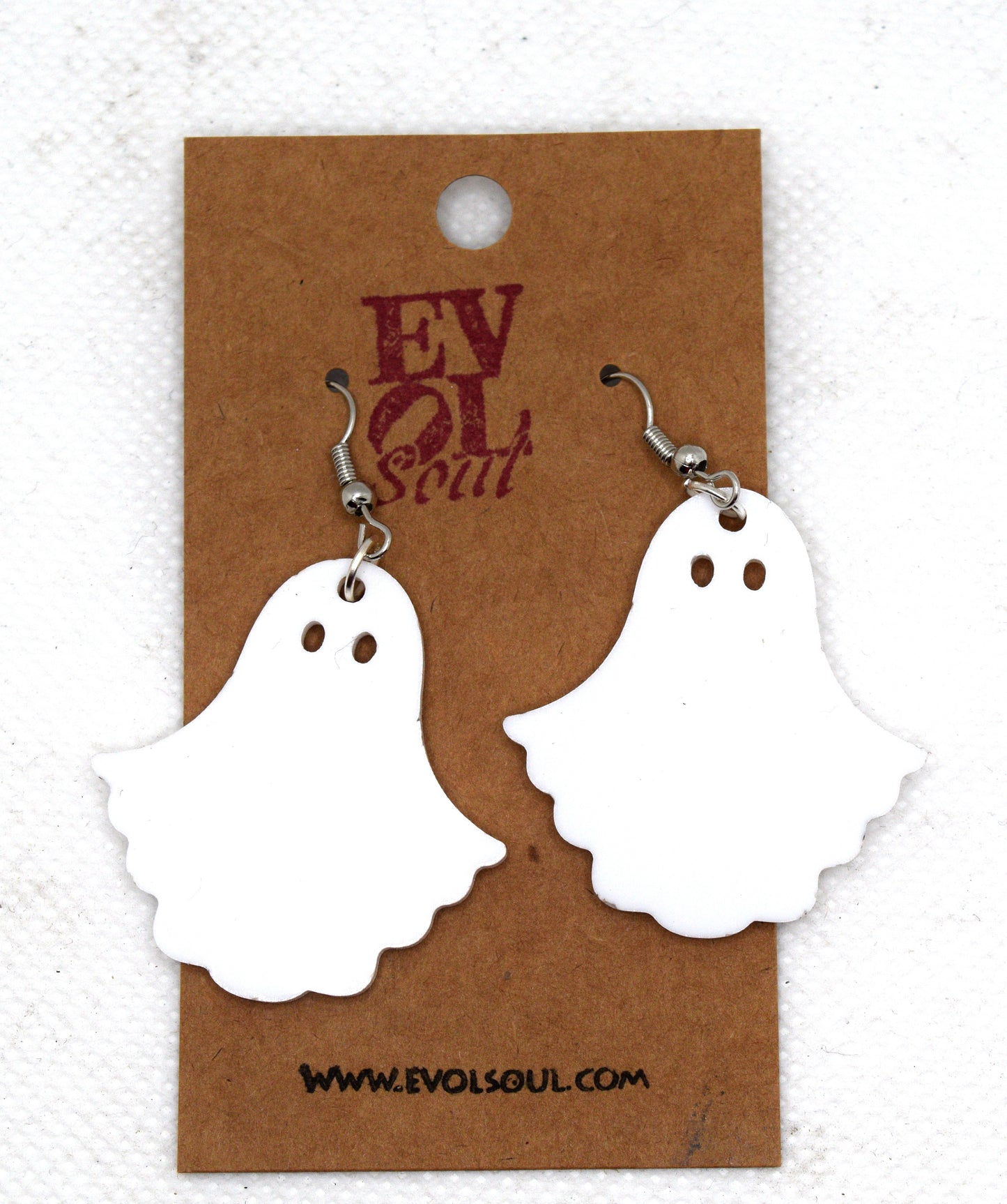 White Acrylic Ghost Dangle Earrings