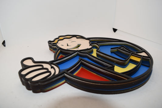 3-D Fallout Vault Boy Layered Art