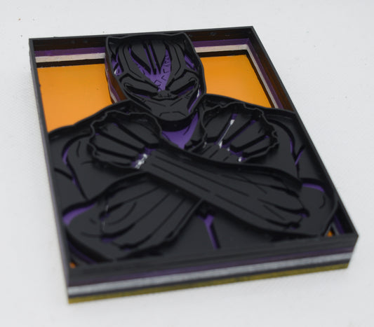 3-D Layered Black Panther v2 Wooden Art