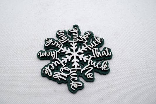 F*ck Everything Green F**k Flake Ornament