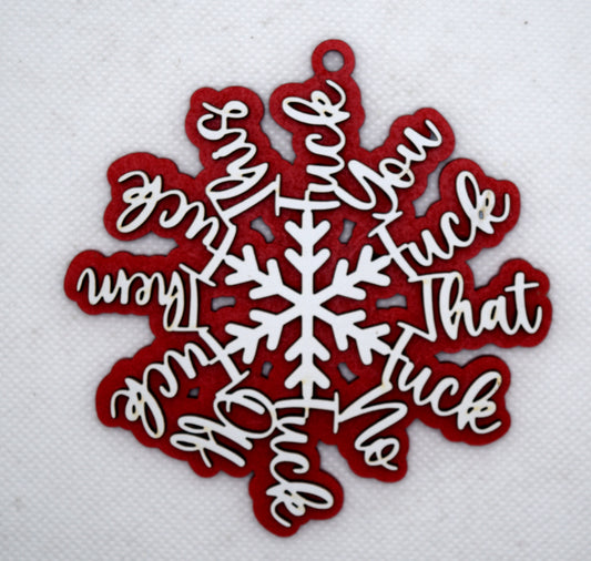 F*ck Everything Red F**k Flake Ornament