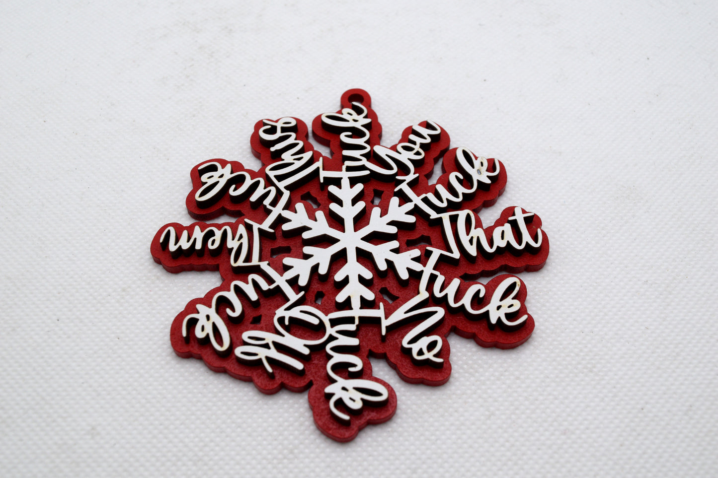 F*ck Everything Red F**k Flake Ornament