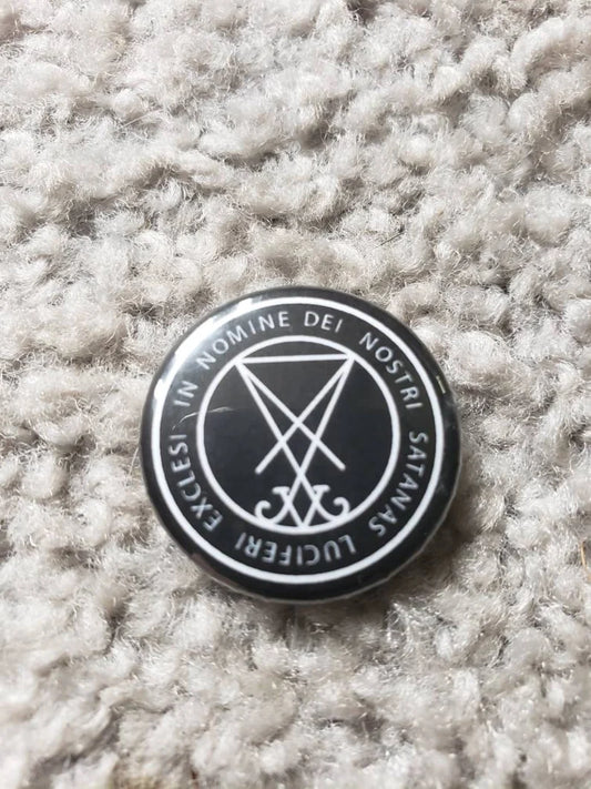 In Nomine Dei Nostri Satanas Luciferi Excels 1 inch Button