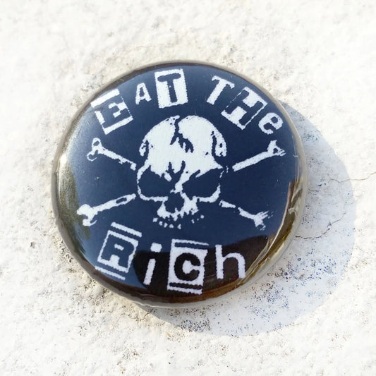 Eat The Rich Skull 1 Inch Button