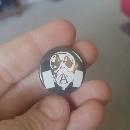 Anarchy Gas Mask 1 inch Button