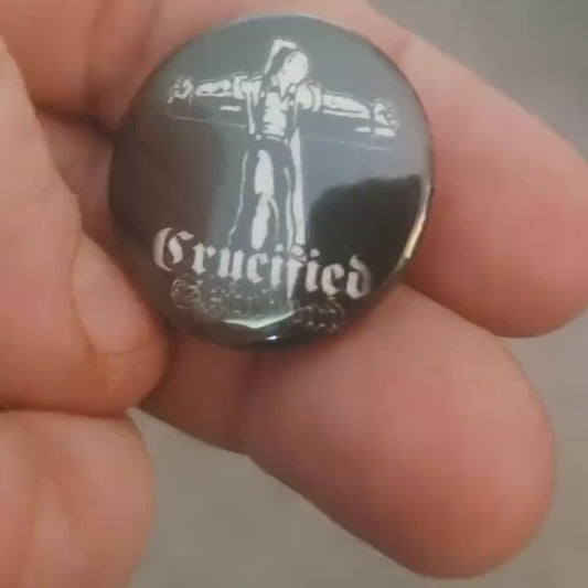 Crucified Skinhead 3D 1 inch button