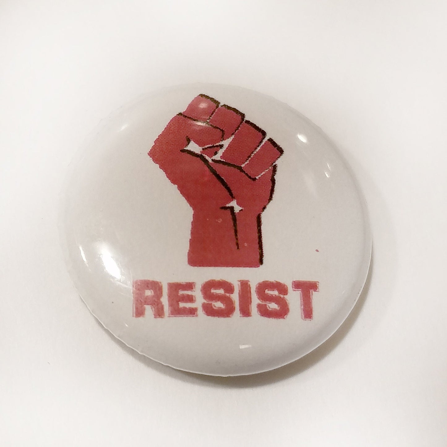 Resist Red Fist 1 inch Button