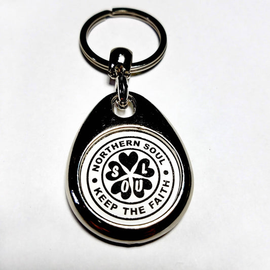 Northern Soul Keep the Faith Soul Flower Keychain