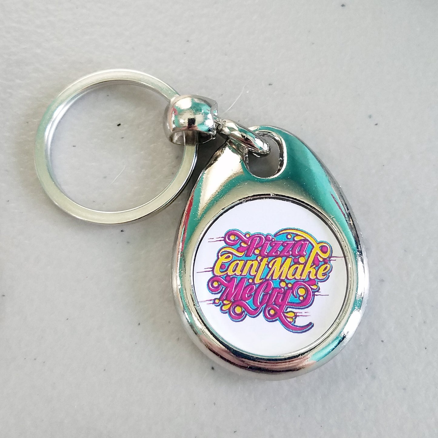 Pizza Can't Make Me Cry Keychain