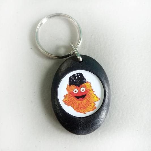 Gritty Black Plastic Keychain