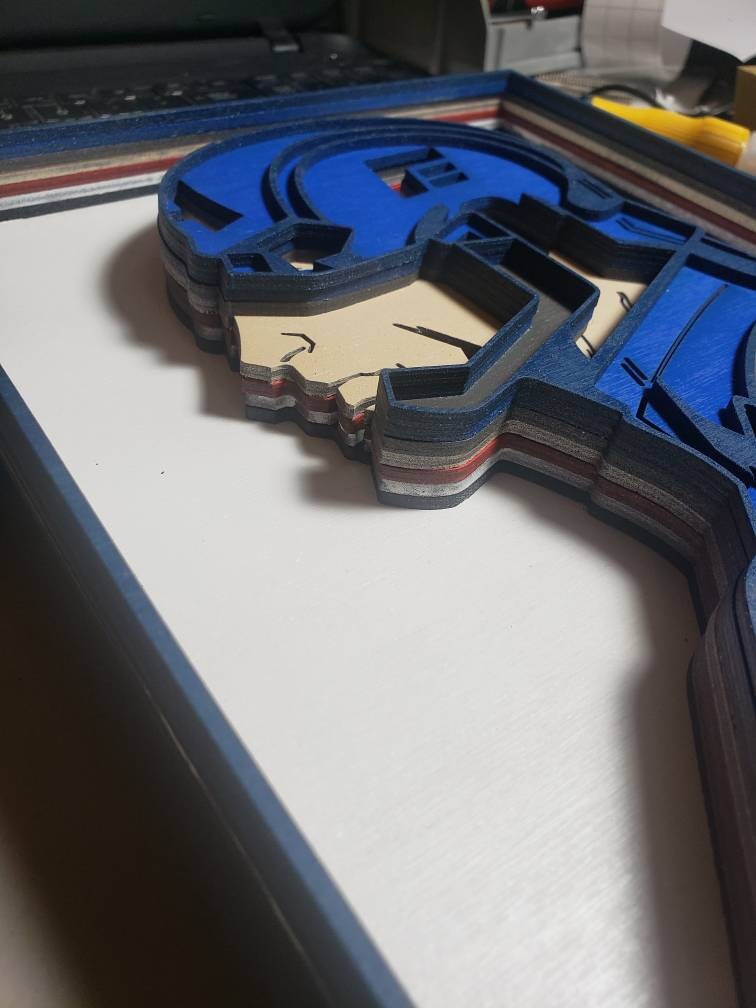 3-D Layered Captain America Wooden Art