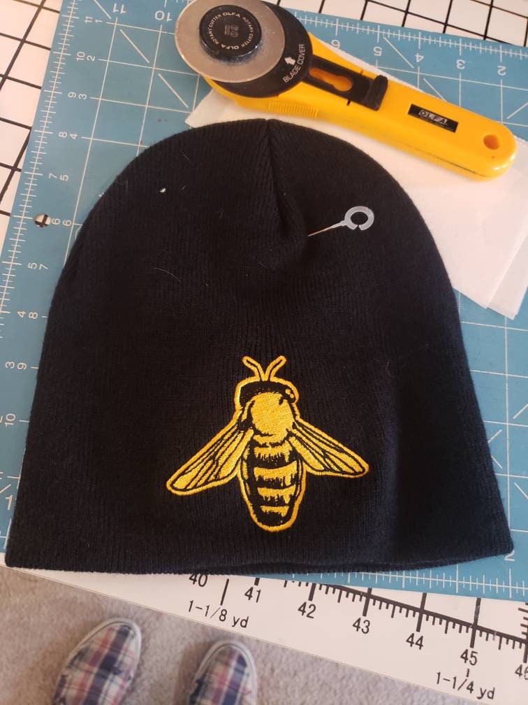 Embroidered Bee Beanie