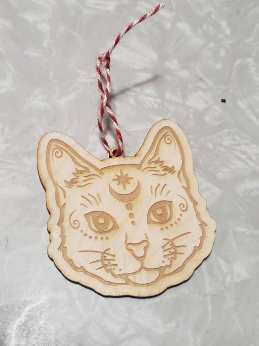 Witchy Vibes Cat Face Ornaments