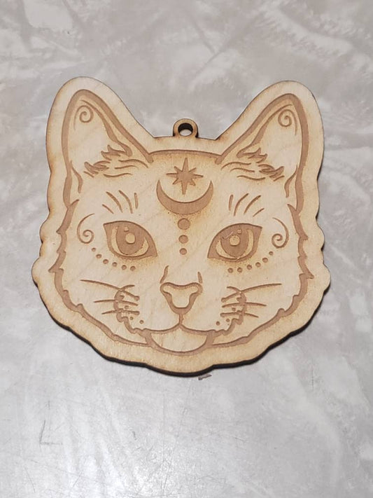 Witchy Vibes Cat Face Ornaments