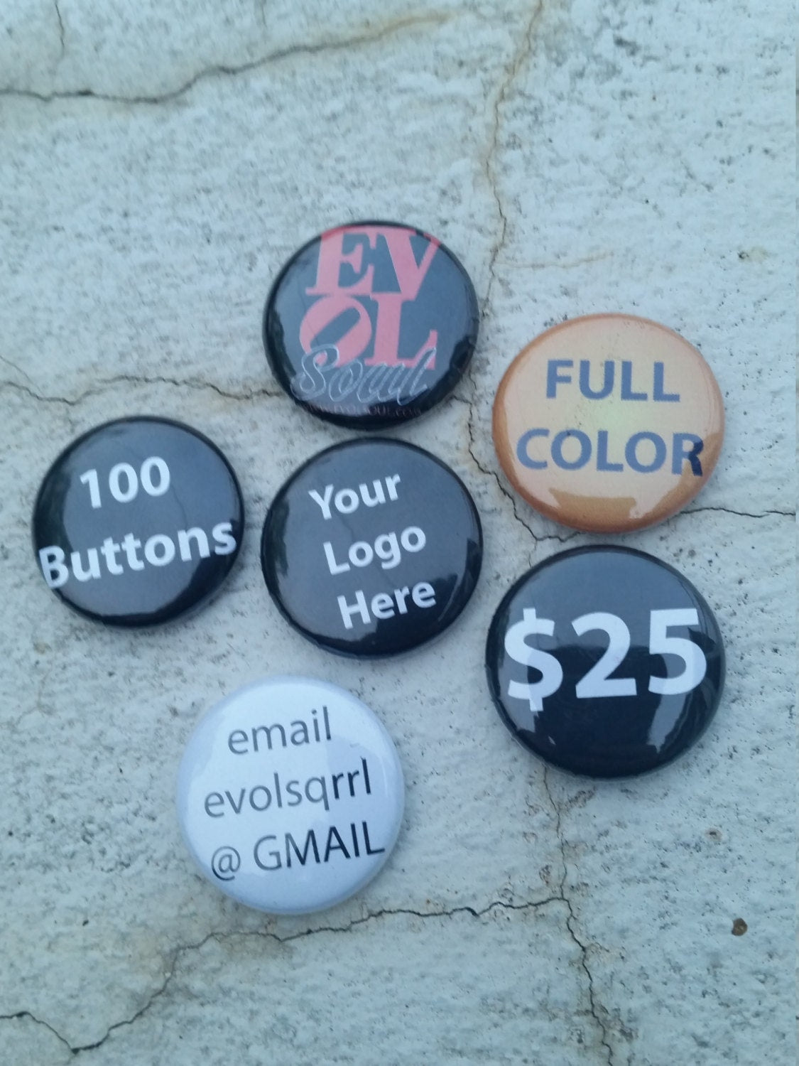 100 Custom 1 inch Buttons